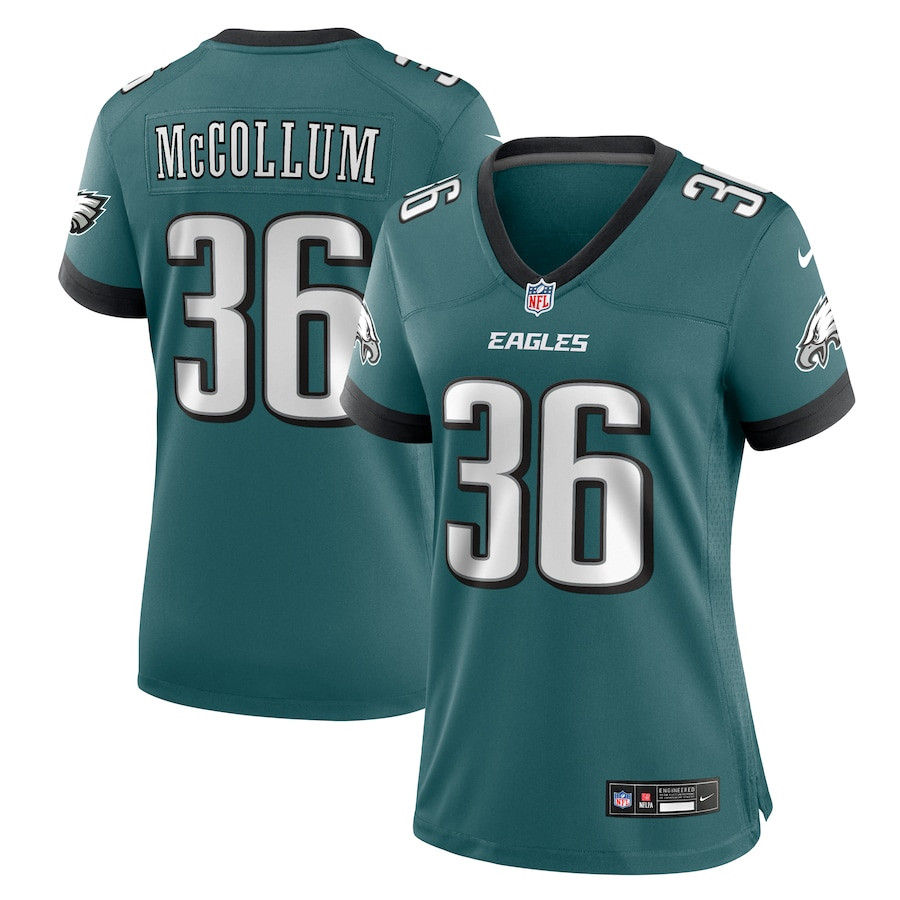 Tristin McCollum 36 Philadelphia Eagles Women's Team Game Jersey - Midnight Green JS2362 Saliibo