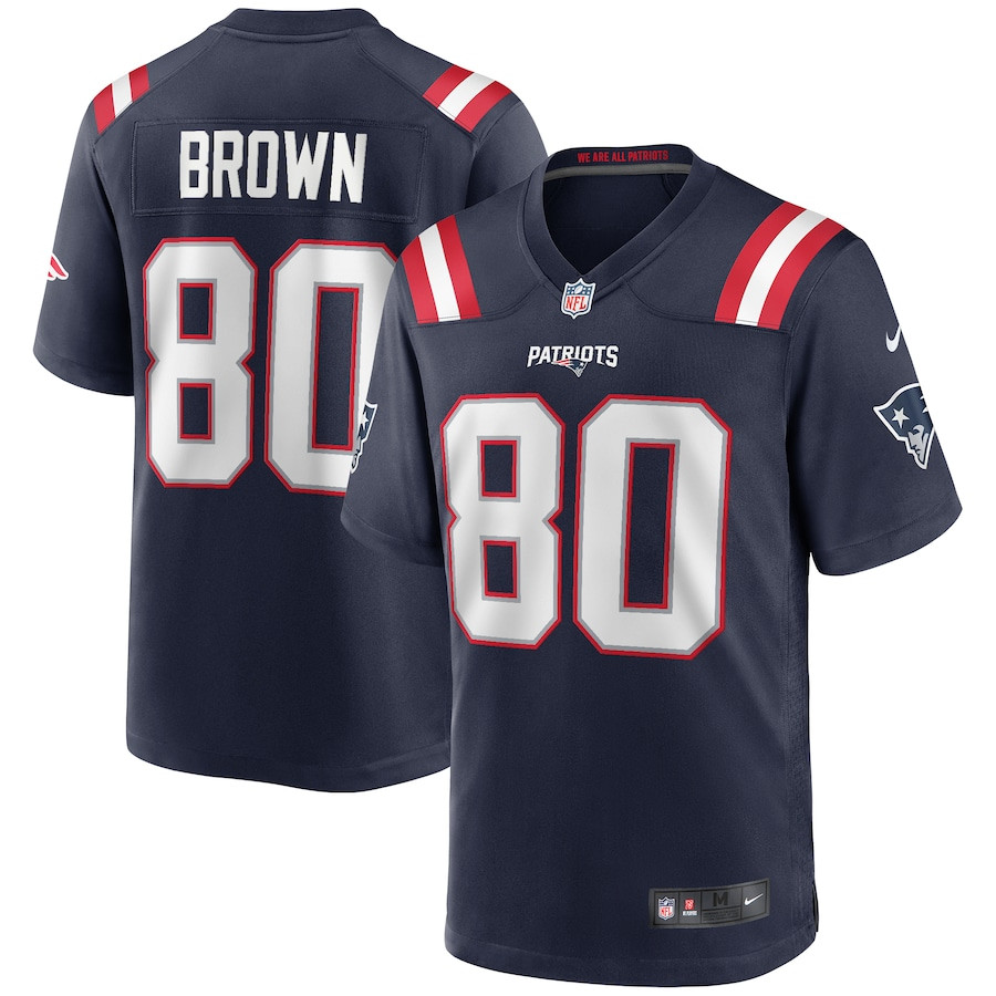 Troy Brown 80 New England Patriots Men Game Retired Jersey - Navy JS3663 Saliibo