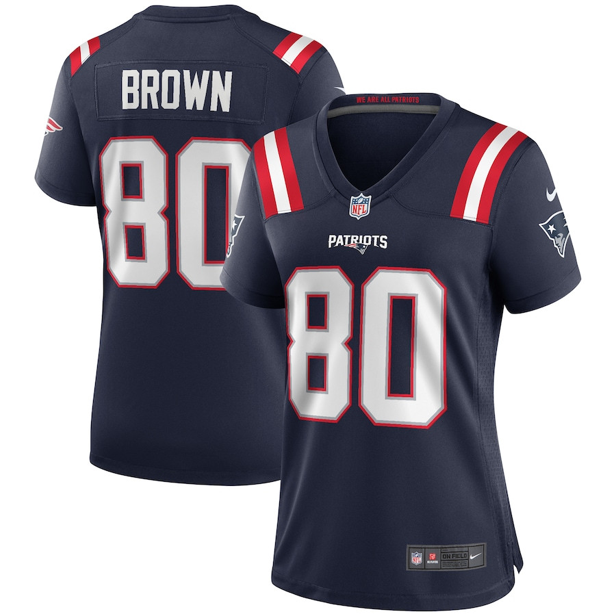 Troy Brown 80 New England Patriots Women Game Retired Jersey - Navy JS9386 Saliibo