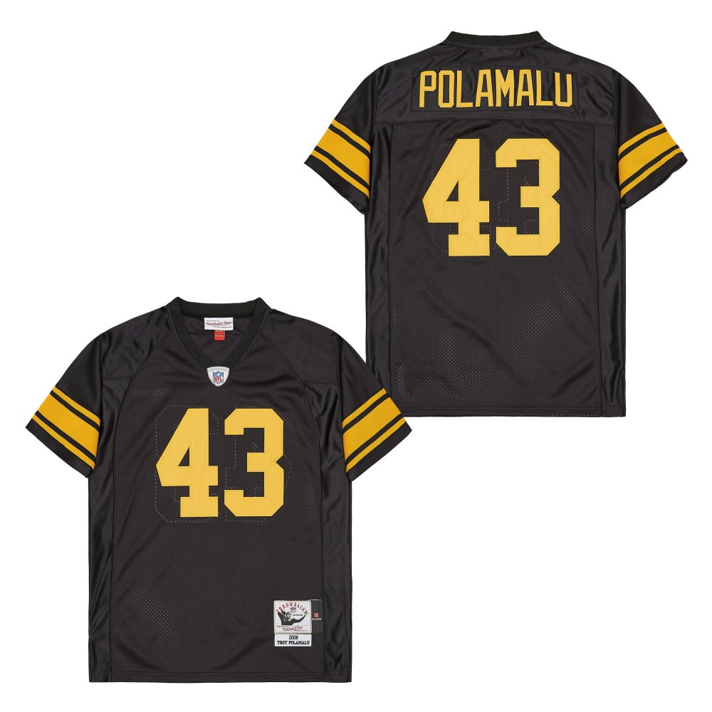 Troy Polamalu 43 Pittsburgh Steelers Retro Throwback Men Jersey - Black JS2220 Saliibo