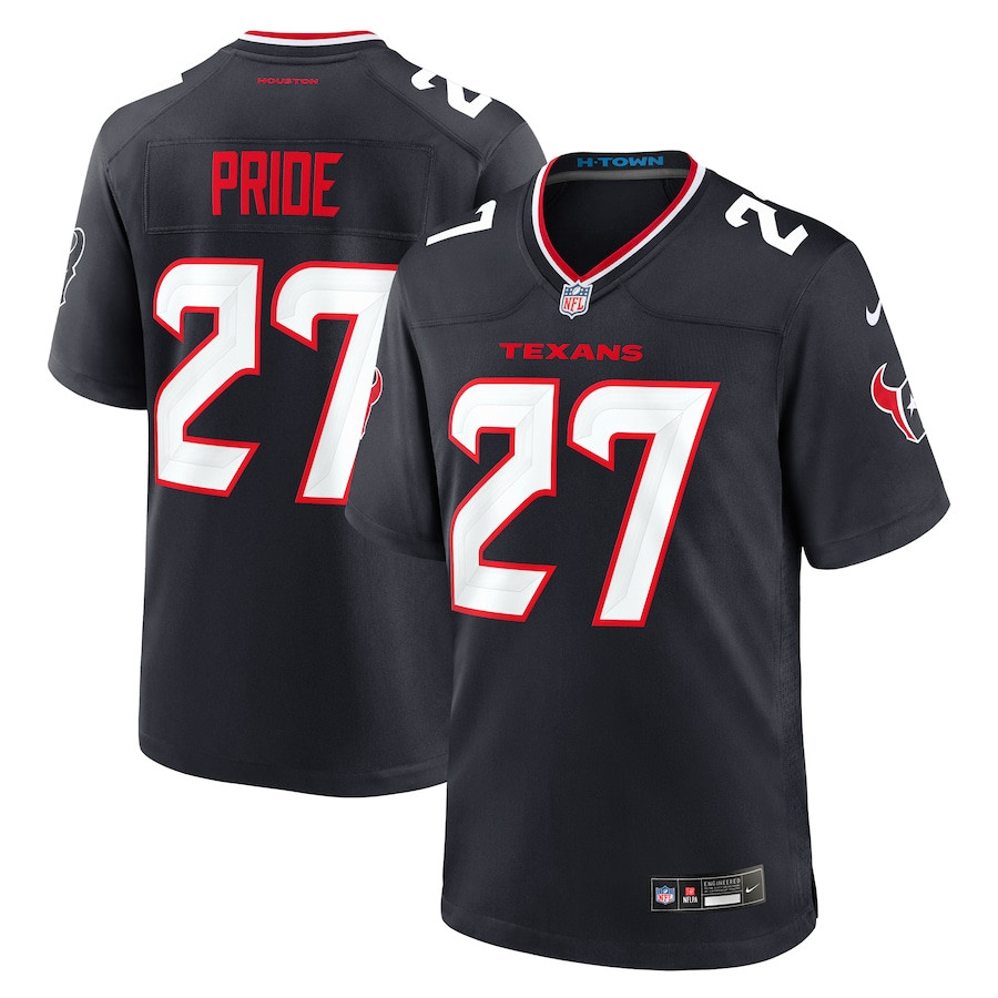 Troy Pride 27 Houston Texans Team Game Men Jersey - Navy JS6014 Saliibo