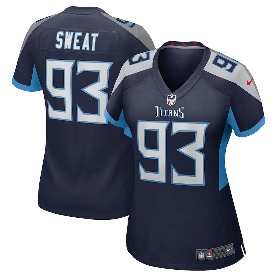 T'Vondre Sweat 93 Tennessee Titans Women's Team Game Jersey - Navy JS9820 Saliibo