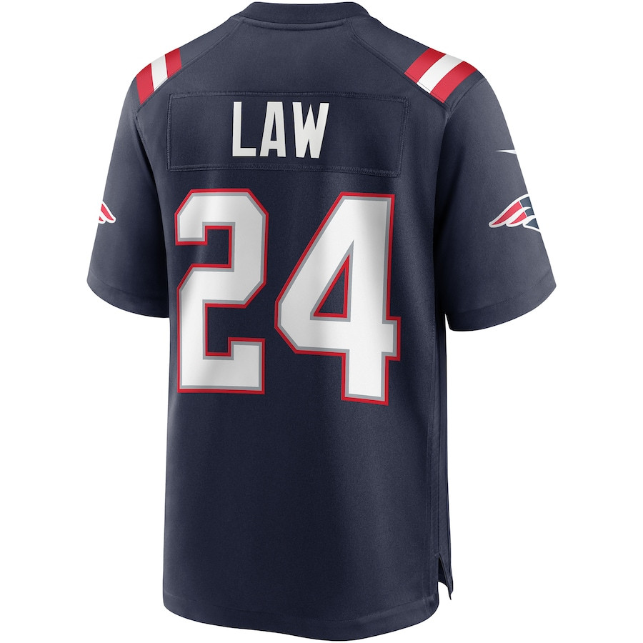 Ty Law 24 New England Patriots Men Game Retired Jersey - Navy JS8290 Saliibo - Image 3