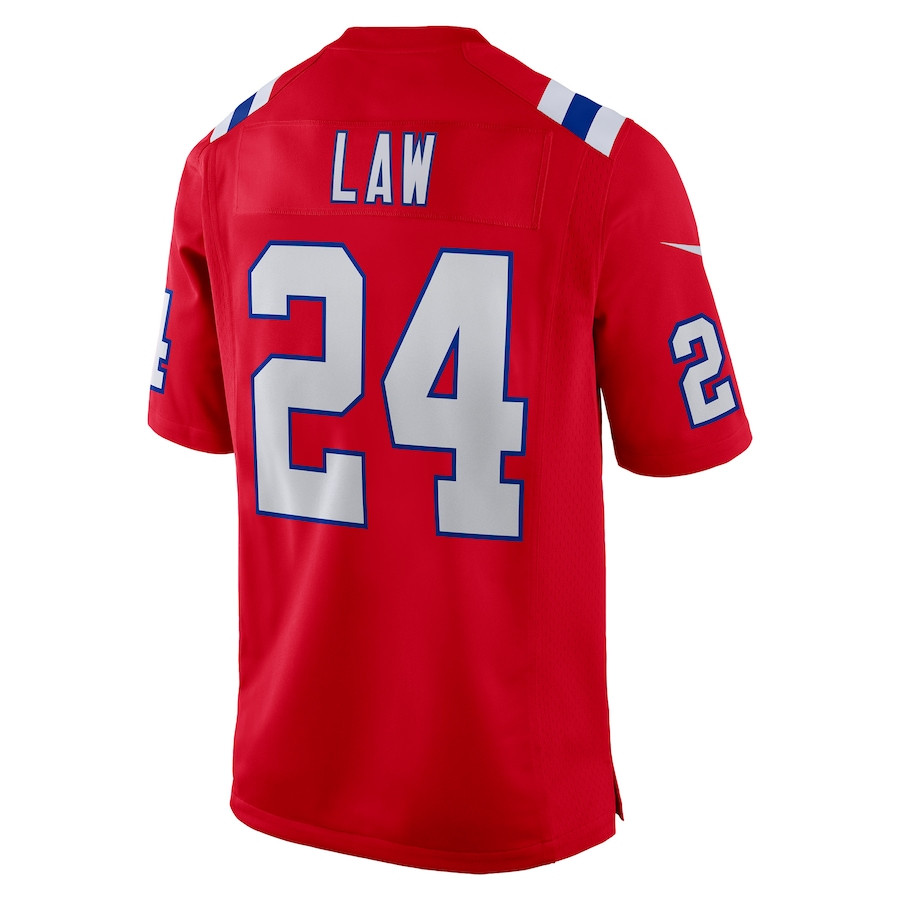 Ty Law 24 New England Patriots Men Retired Alternate Game Jersey - Red JS3150 Saliibo - Image 3