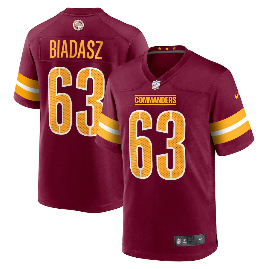 Tyler Biadasz 63 Washington Commanders Game Men Jersey - Burgundy JS7537 Saliibo
