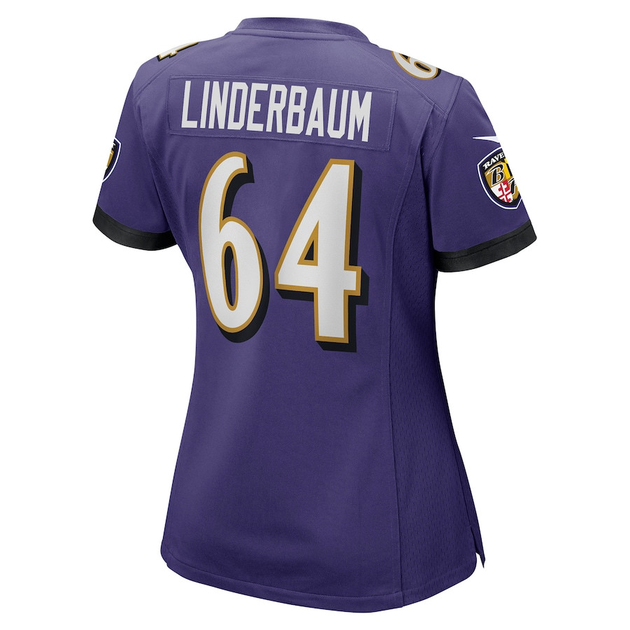 Tyler Linderbaum 64 Baltimore Ravens Women's Game Jersey - Purple JS4695 Saliibo - Image 3