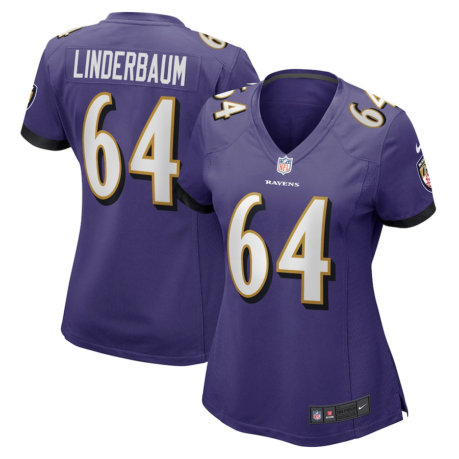 Tyler Linderbaum 64 Baltimore Ravens Women's Game Jersey - Purple JS4695 Saliibo