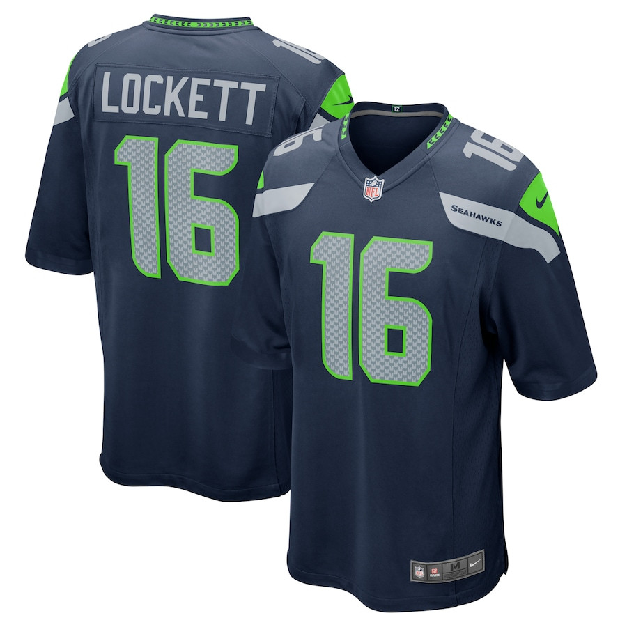Tyler Lockett 16 Seattle Seahawks Men Game Team Jersey - College Navy JS6888 Saliibo