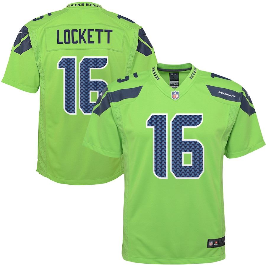 Tyler Lockett 16 Seattle Seahawks YOUTH Game Jersey - Neon Green JS4142 Saliibo