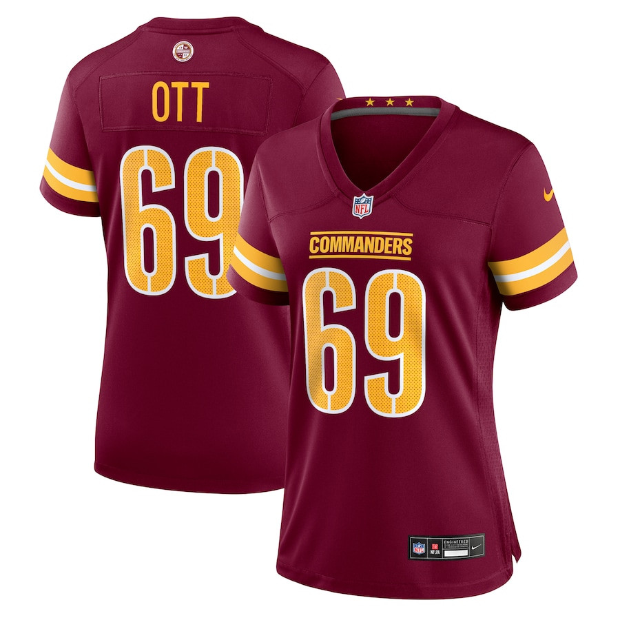 Tyler Ott 69 Washington Commanders Women's Game Jersey - Burgundy JS7149 Saliibo