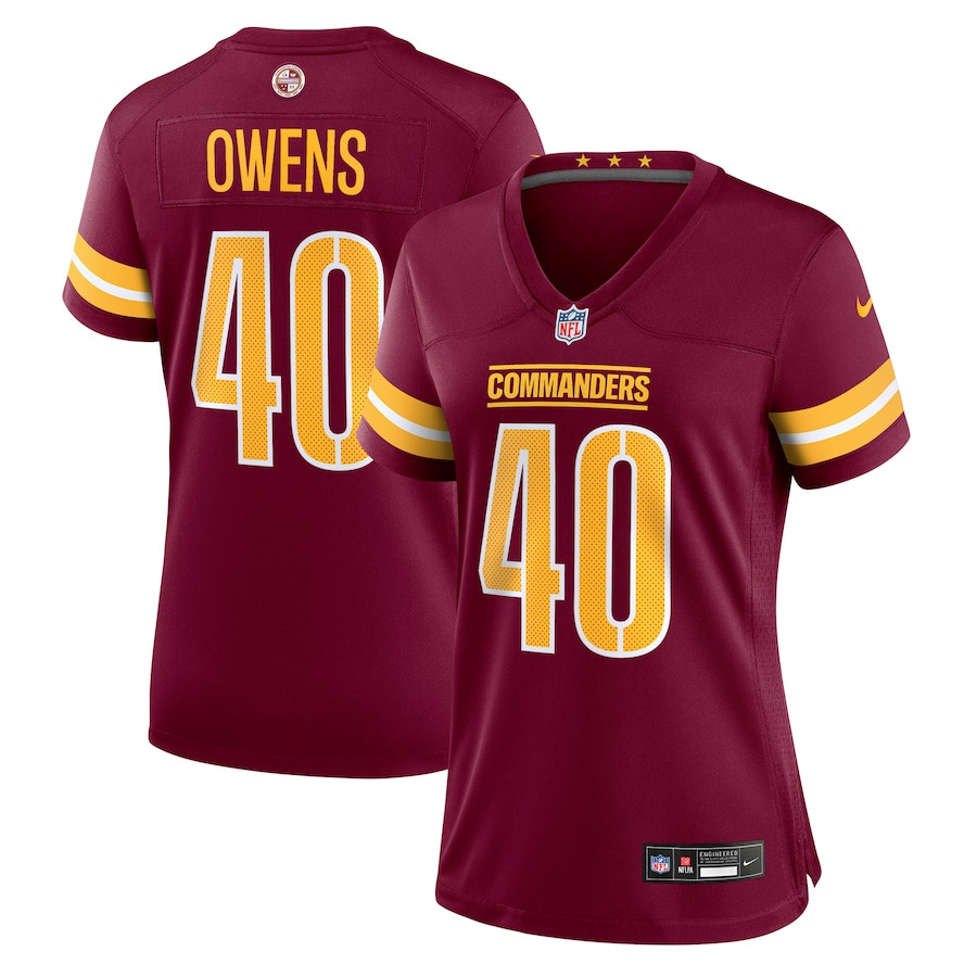 Tyler Owens 40 Washington Commanders Women's Game Jersey - Burgundy JS7460 Saliibo