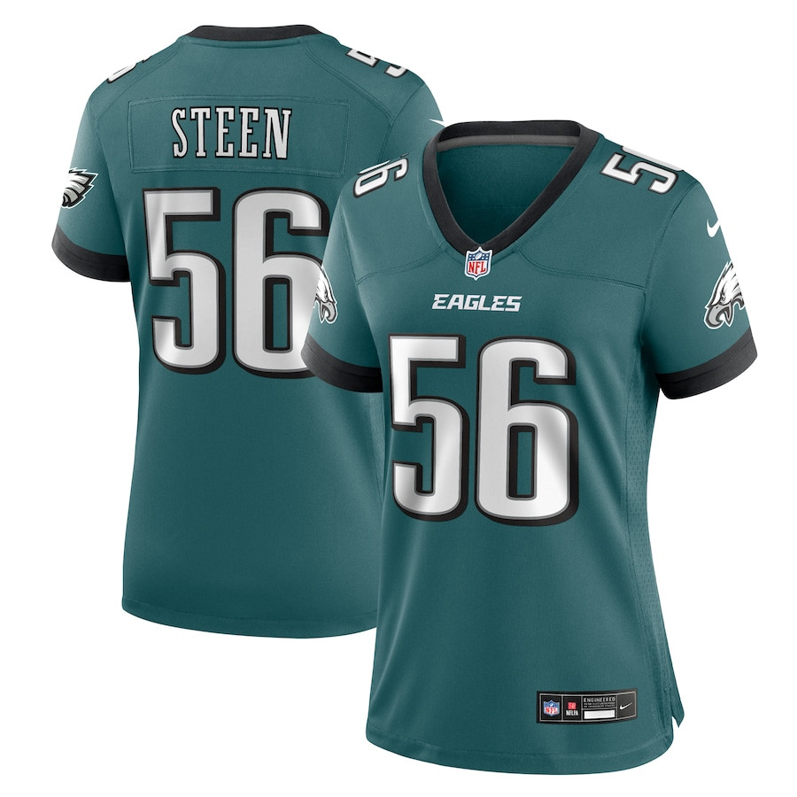 Tyler Steen 56 Philadelphia Eagles Women's Team Game Jersey - Midnight Green JS8249 Saliibo