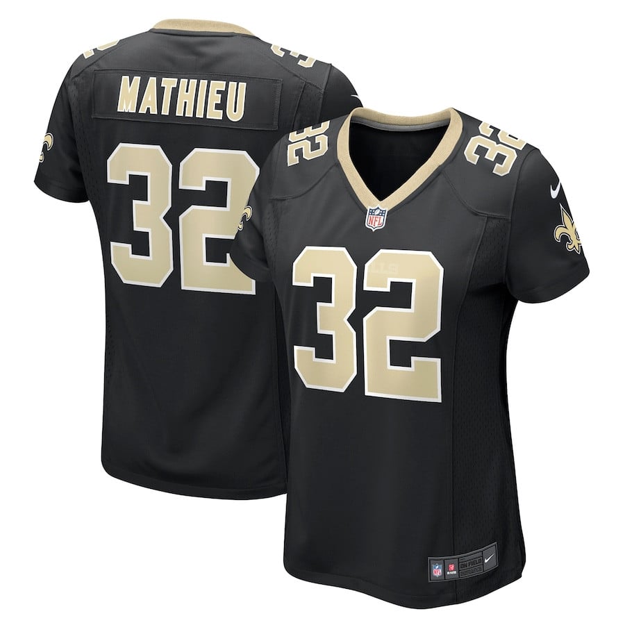 Tyrann Mathieu 32 New Orleans Saints Women Jersey - Black JS7186 Saliibo
