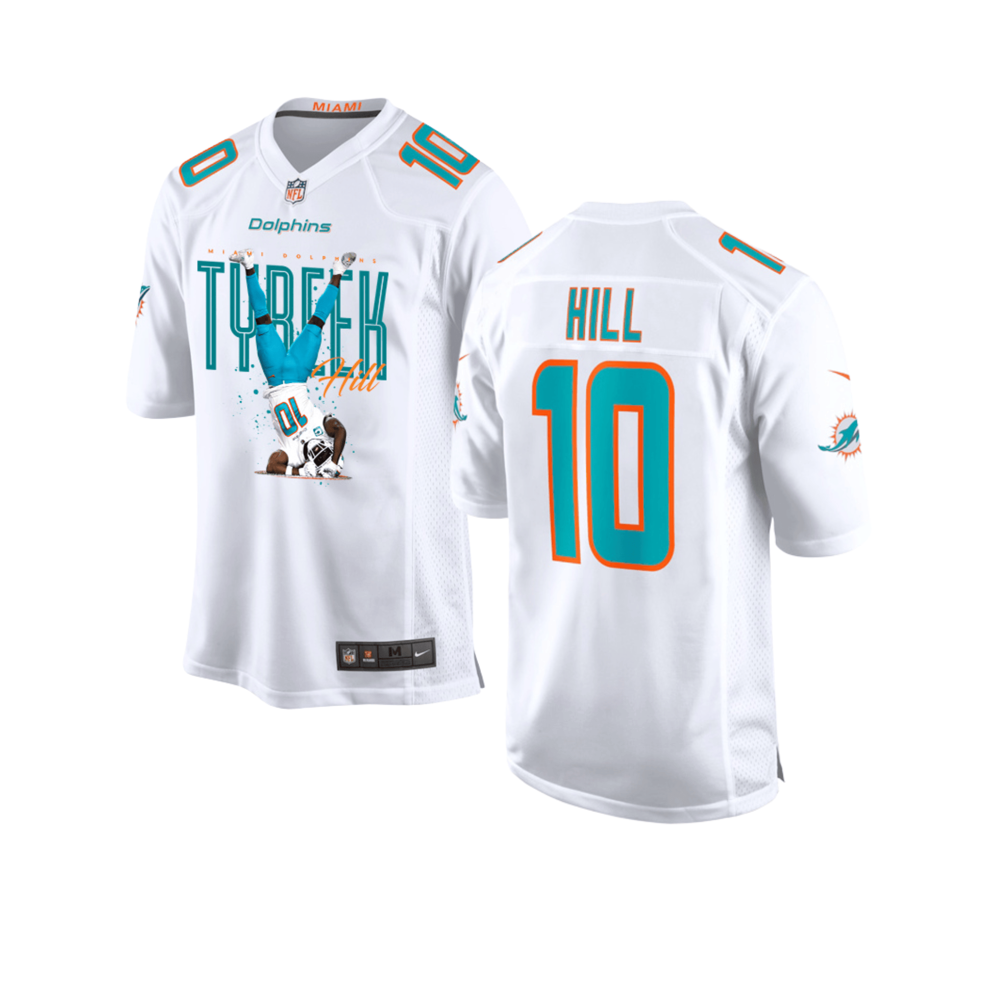 Tyreek Hill 10 Miami Dolphins Celebrating Game YOUTH Jersey - White JS5068 Saliibo