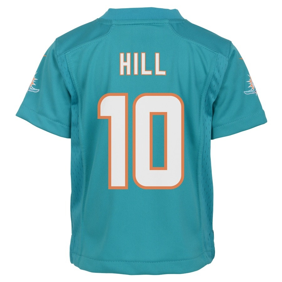 Tyreek Hill 10 Miami Dolphins Cheetah Celebration Game YOUTH Jersey - Aqua JS1656 Saliibo - Image 3