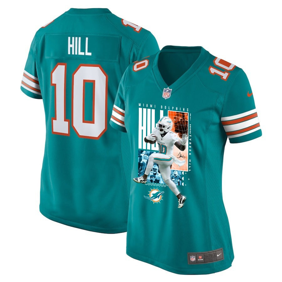 Tyreek Hill 10 Miami Dolphins The Cheetah Women Game Jersey - Aqua JS4738 Saliibo