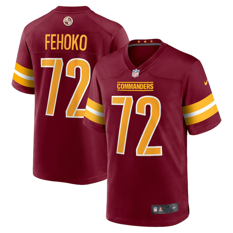 Viliami Fehoko Jr. 72 Washington Commanders Team Game Men Jersey - Burgundy JS4106 Saliibo