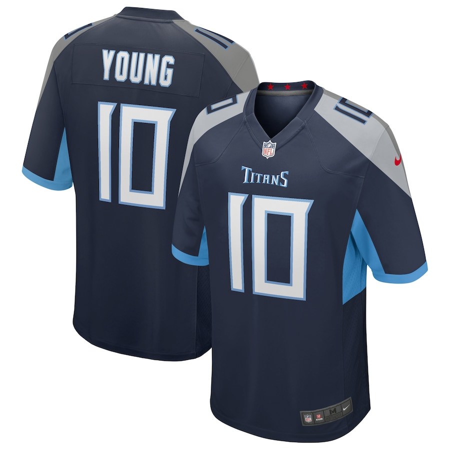Vince Young 10 Tennessee Titans Men Game Retired Jersey - Navy JS3696 Saliibo