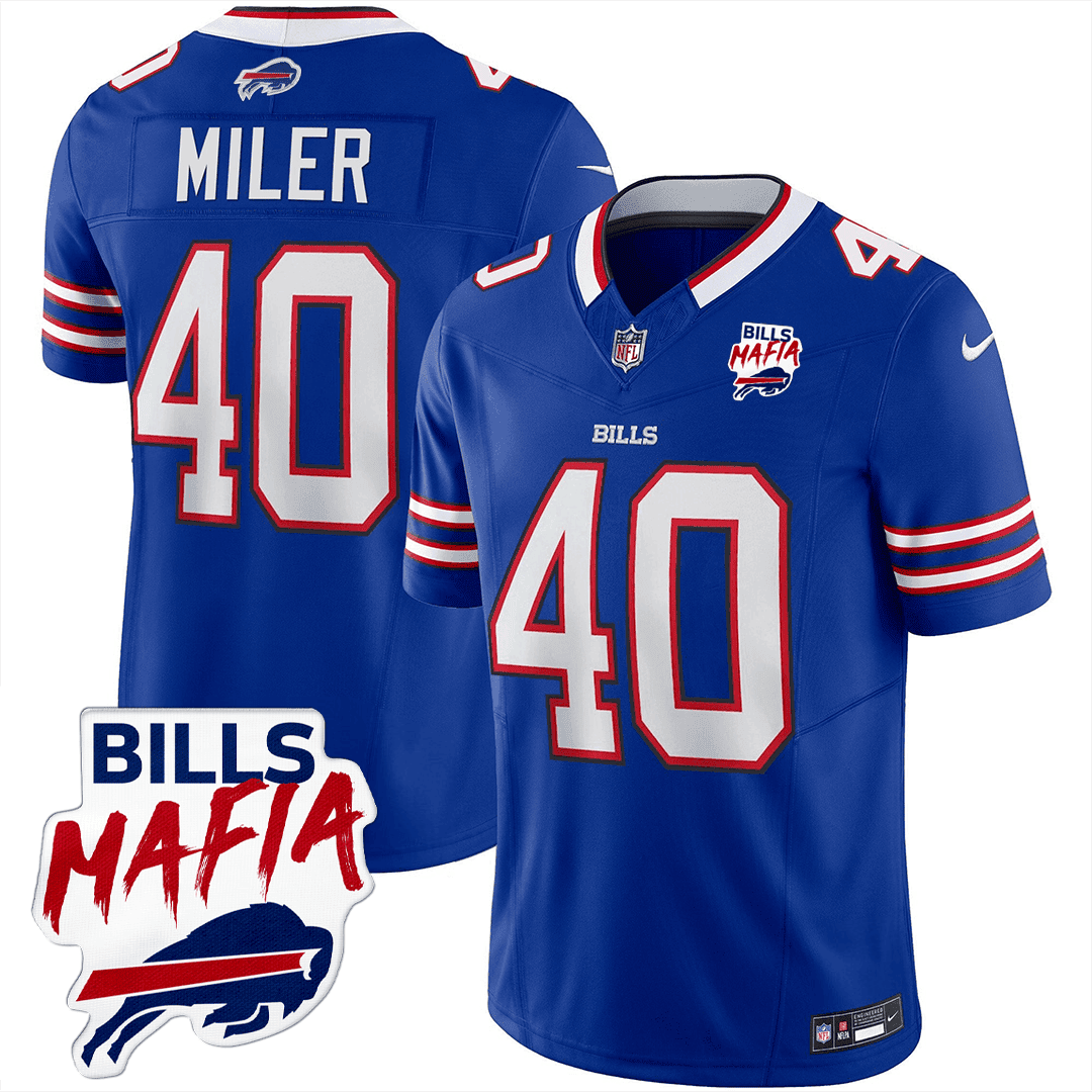 Von Miller 40 Buffalo Bills Bills Mafia Patch Game Men Jersey - Royal JS8474 Saliibo