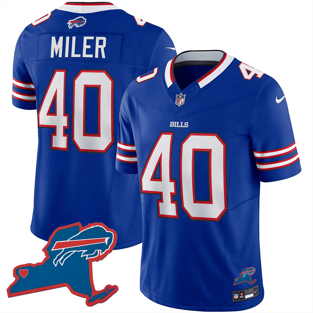 Von Miller 40 Buffalo Bills New York Patch Game Men Jersey - Royal JS9527 Saliibo
