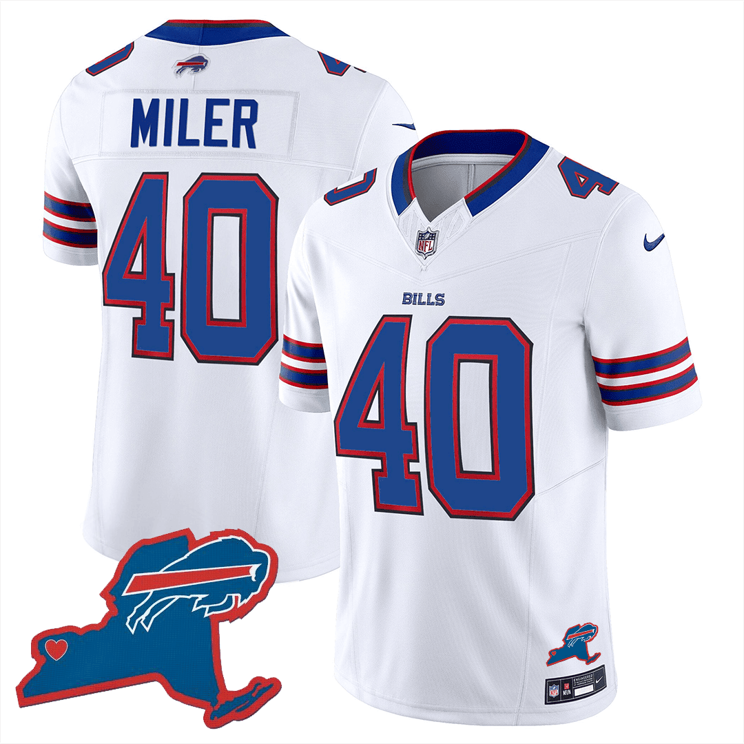 Von Miller 40 Buffalo Bills New York Patch Game Men Jersey - White JS8859 Saliibo
