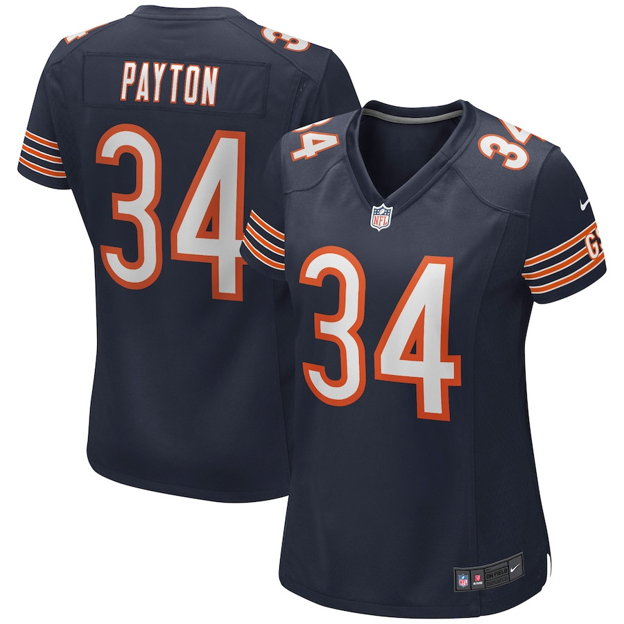 Walter Payton 34 Chicago Bears Women Game Retired Jersey - Navy JS1464 Saliibo