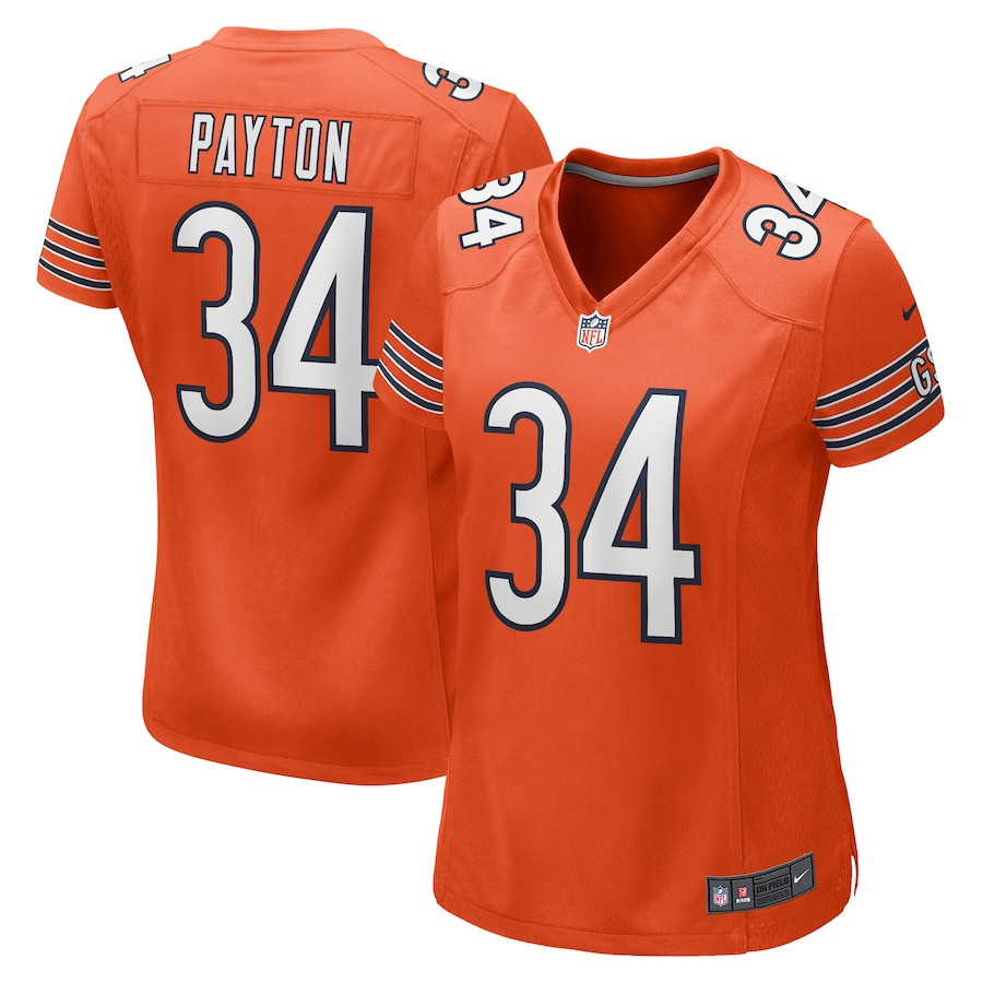 Walter Payton 34 Chicago Bears Women Retired Jersey - Orange JS1560 Saliibo