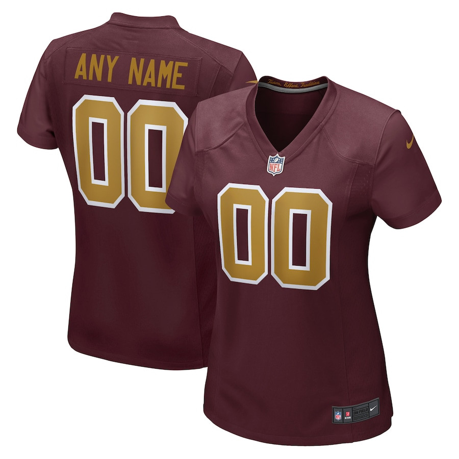 Washington Football Team Women Alternate Custom Jersey - Burgundy JS5032 Saliibo