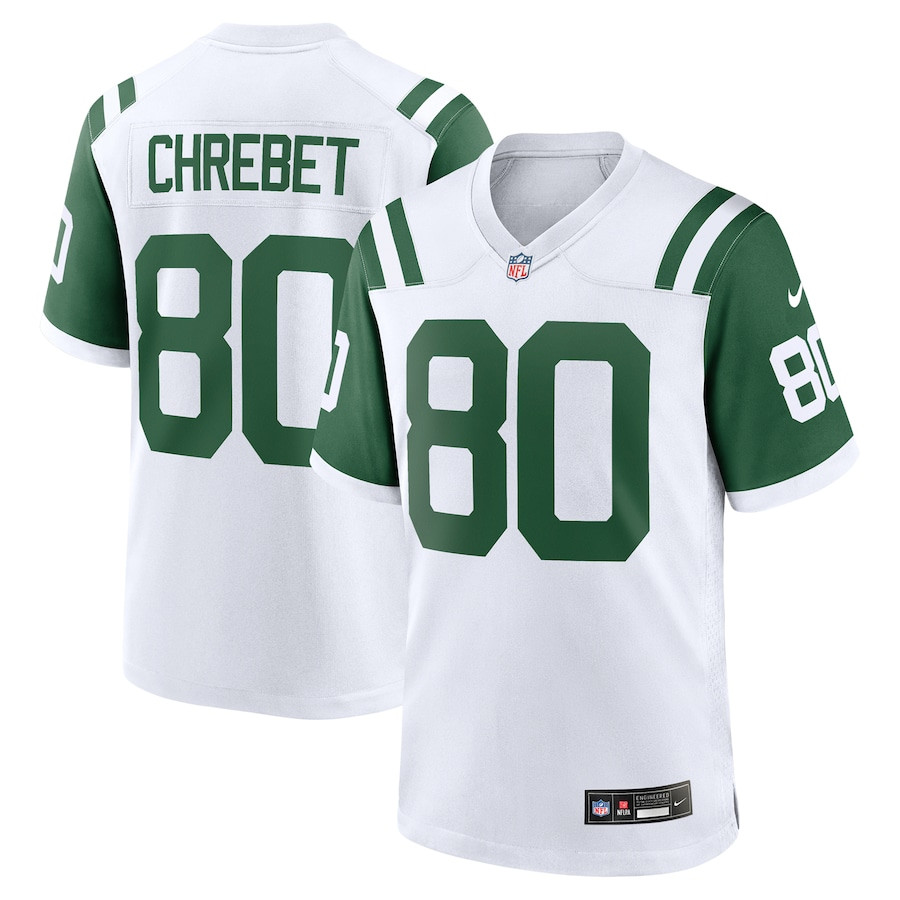 Wayne Chrebet 80 New York Jets Classic Alternate Retired Player Game Men Jersey - White JS8230 Saliibo