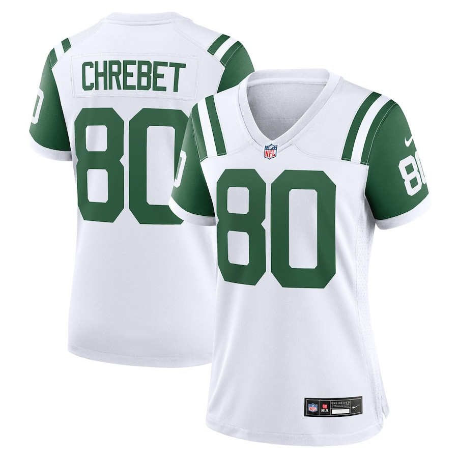 Wayne Chrebet 80 New York Jets Women's Classic Alternate Retired Player Game Jersey - White JS1382 Saliibo