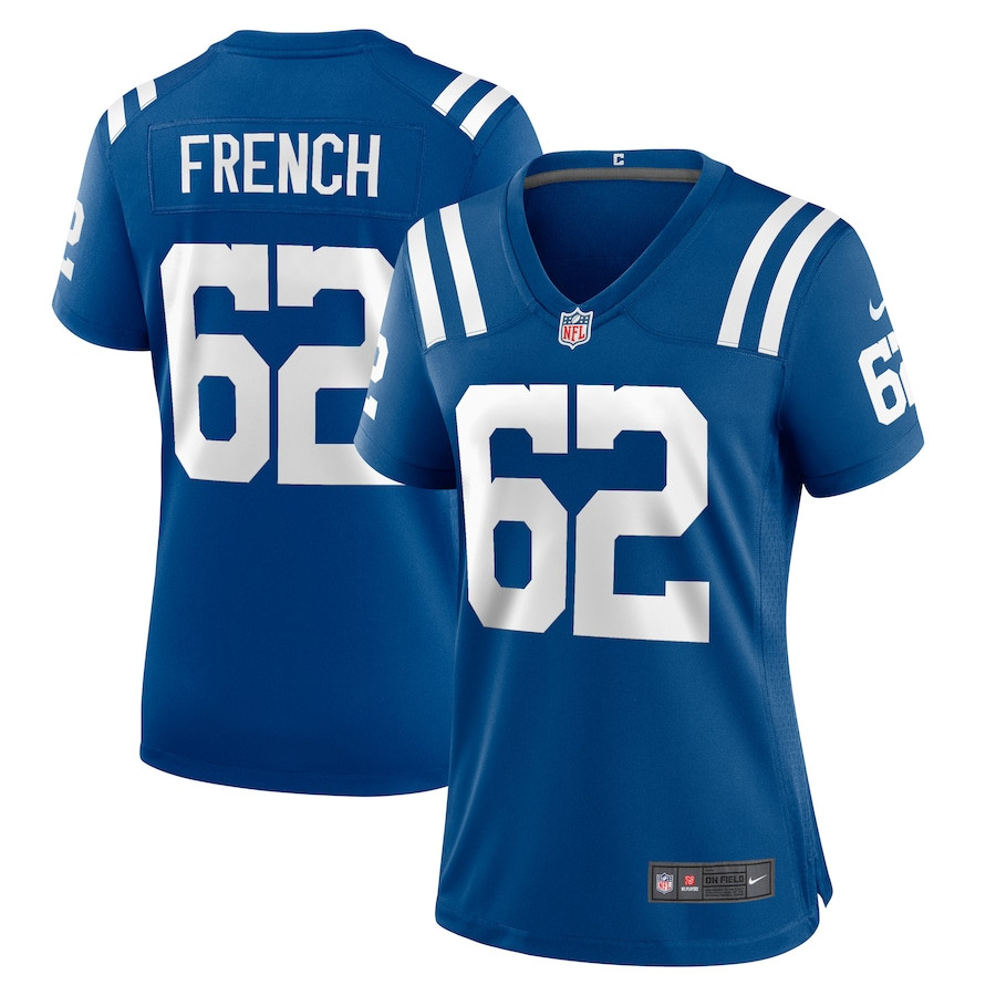 Wesley French 62 Indianapolis Colts Women's Game Jersey - Royal JS8705 Saliibo