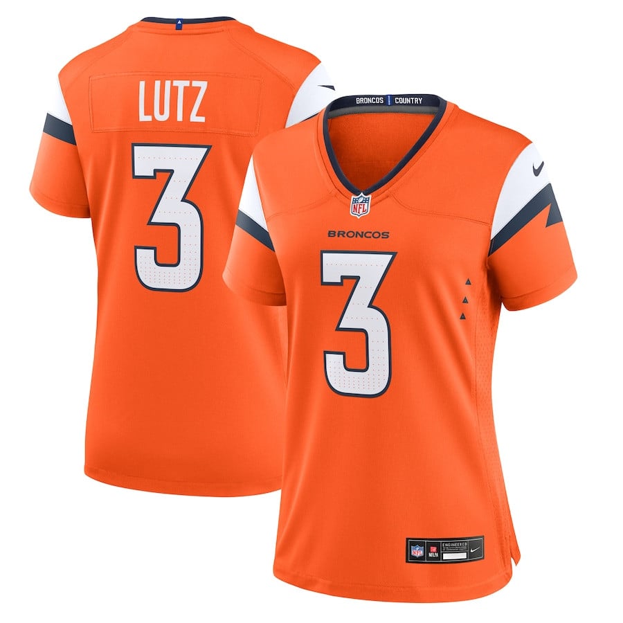 Wil Lutz 3 Denver Broncos Women's Team Game Jersey - Orange JS8466 Saliibo