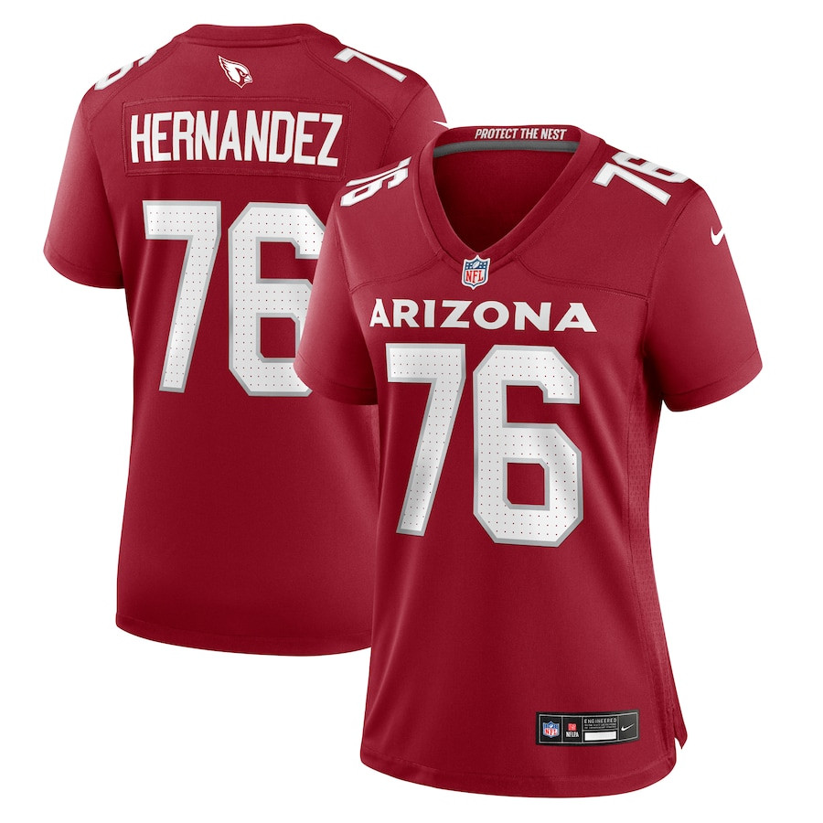 Will Hernandez 76 Arizona Cardinals Women's Game Jersey - Cardinal JS5374 Saliibo
