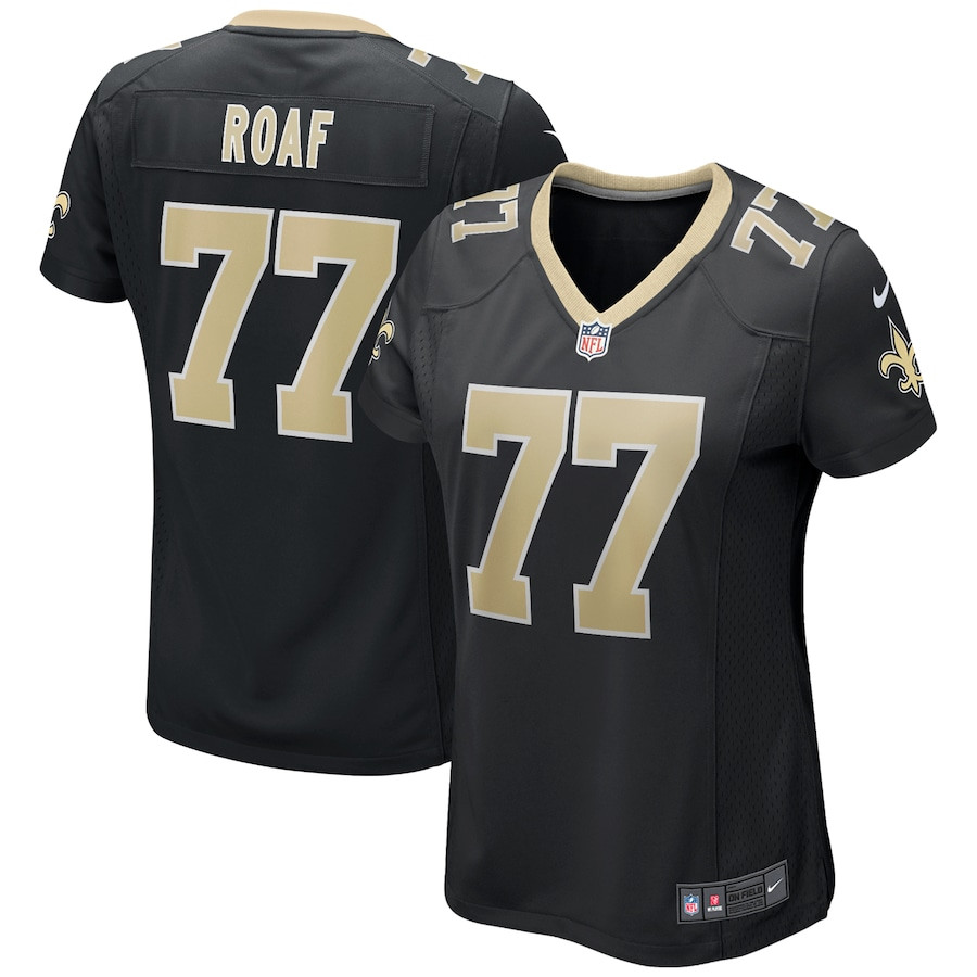 Willie Roaf 77 New Orleans Saints Women Game Retired Jersey - Black JS7512 Saliibo