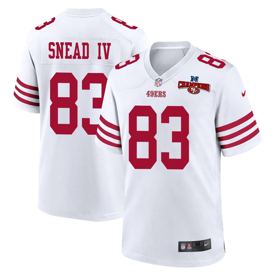 Willie Snead IV 83 San Francisco 49ers NFC Champions Patch Game Men Jersey - White JS9082 Saliibo