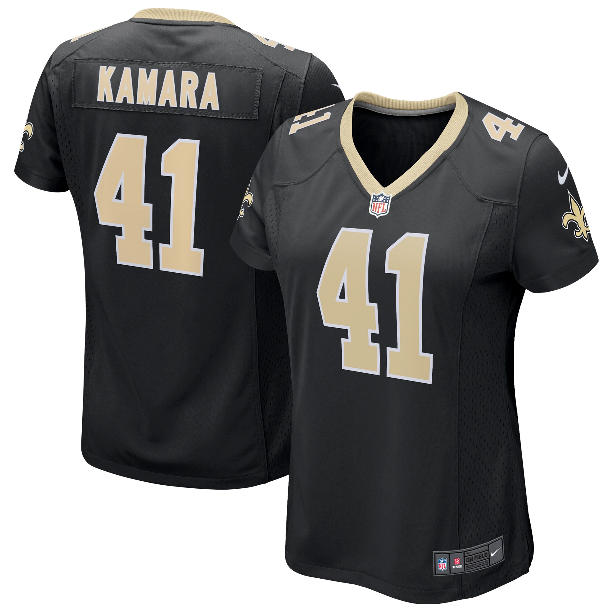 Women's Alvin Kamara Black New Orleans Saints Game Jersey JS1183 Saliibo