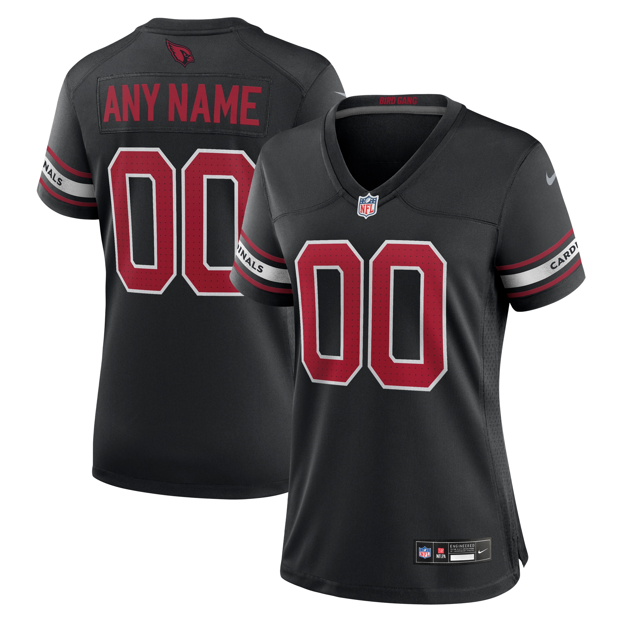 Women's Arizona Cardinals Black Alternate Custom Game Jersey JS8960 Saliibo