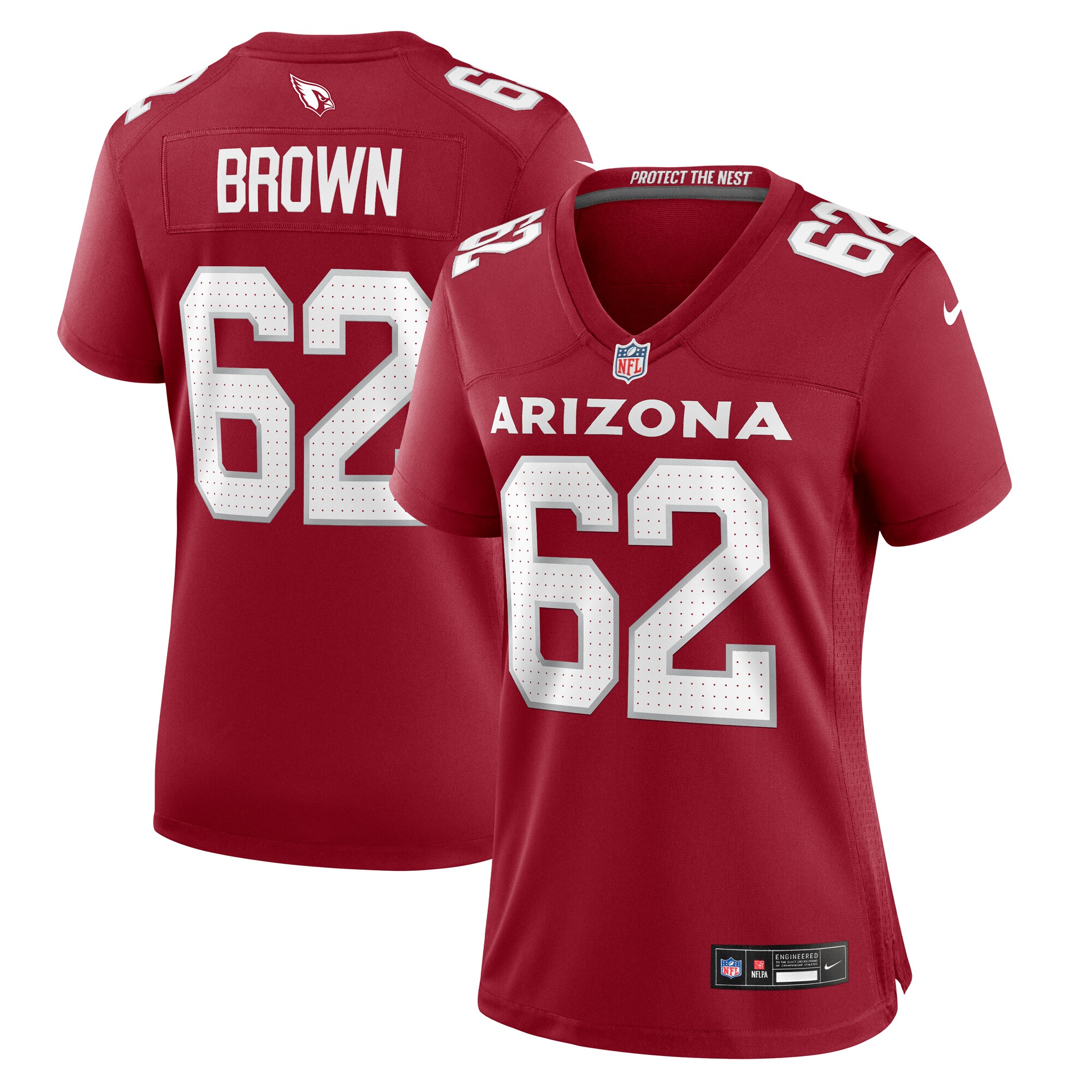 Women's Arizona Cardinals Evan Brown Cardinal Game Jersey JS1939 Saliibo