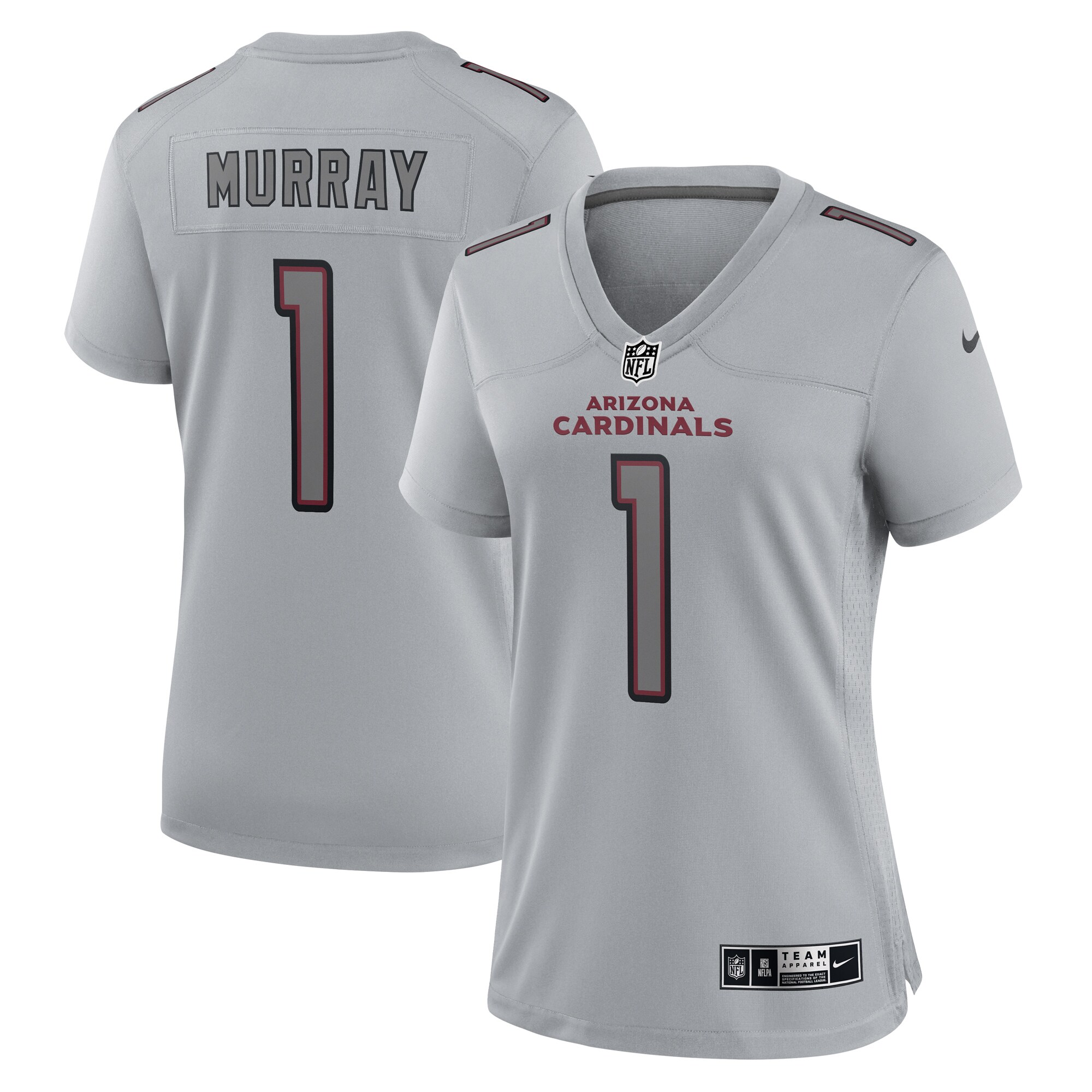 Women's Arizona Cardinals Kyler Murray Gray Atmosphere Fashion Game Jersey JS6476 Saliibo