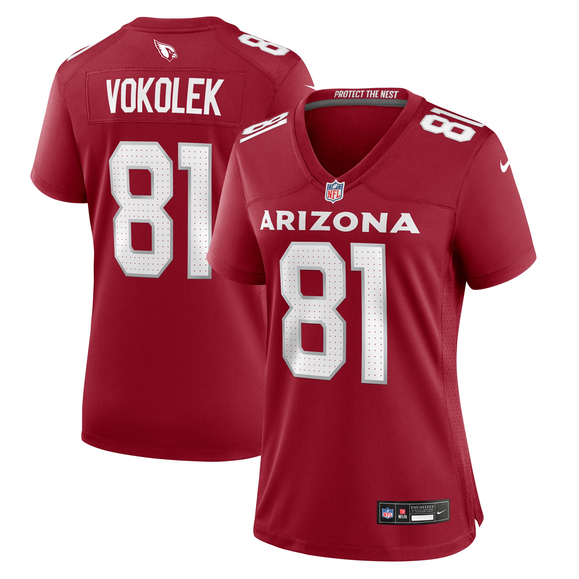 Women's Arizona Cardinals Travis Vokolek Cardinal Game Jersey JS2467 Saliibo