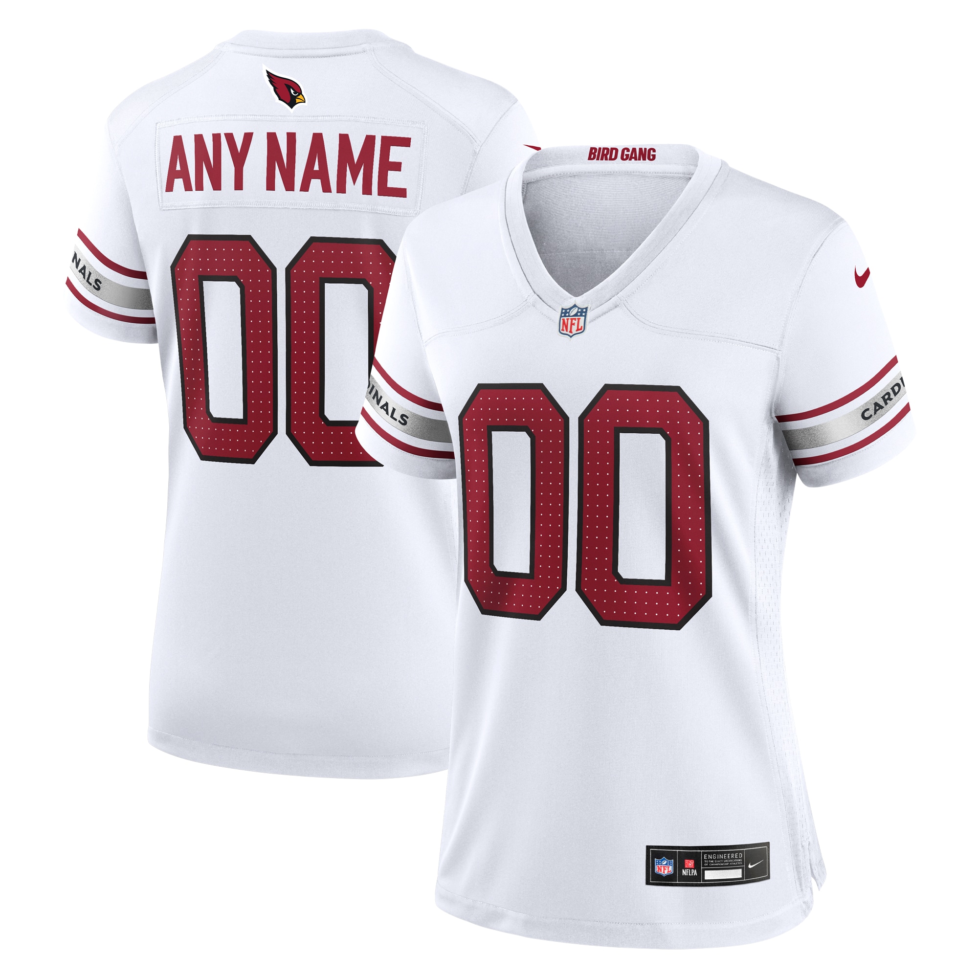 Women's Arizona Cardinals White Custom Game Jersey JS1673 Saliibo
