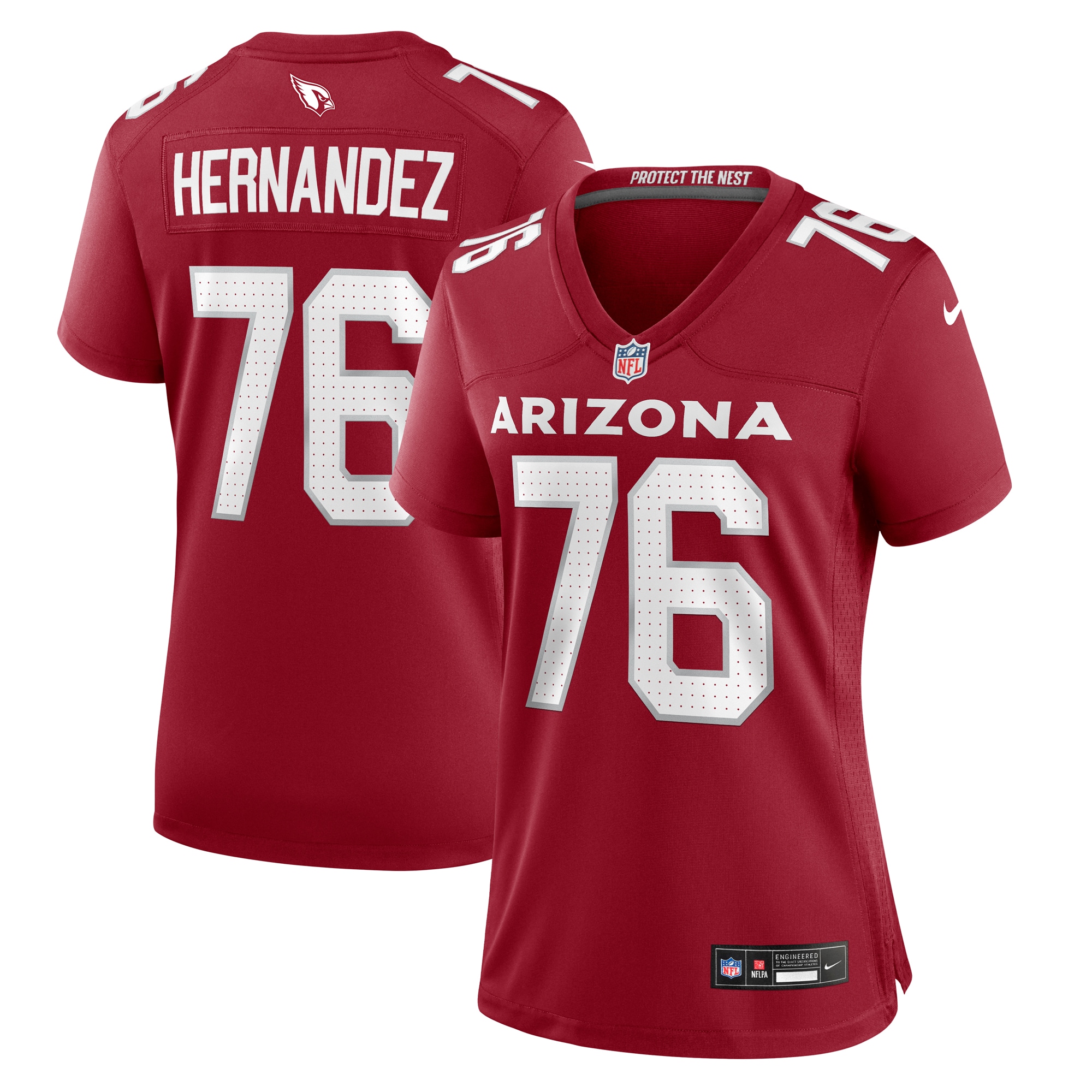 Women's Arizona Cardinals Will Hernandez Cardinal Game Jersey JS4578 Saliibo