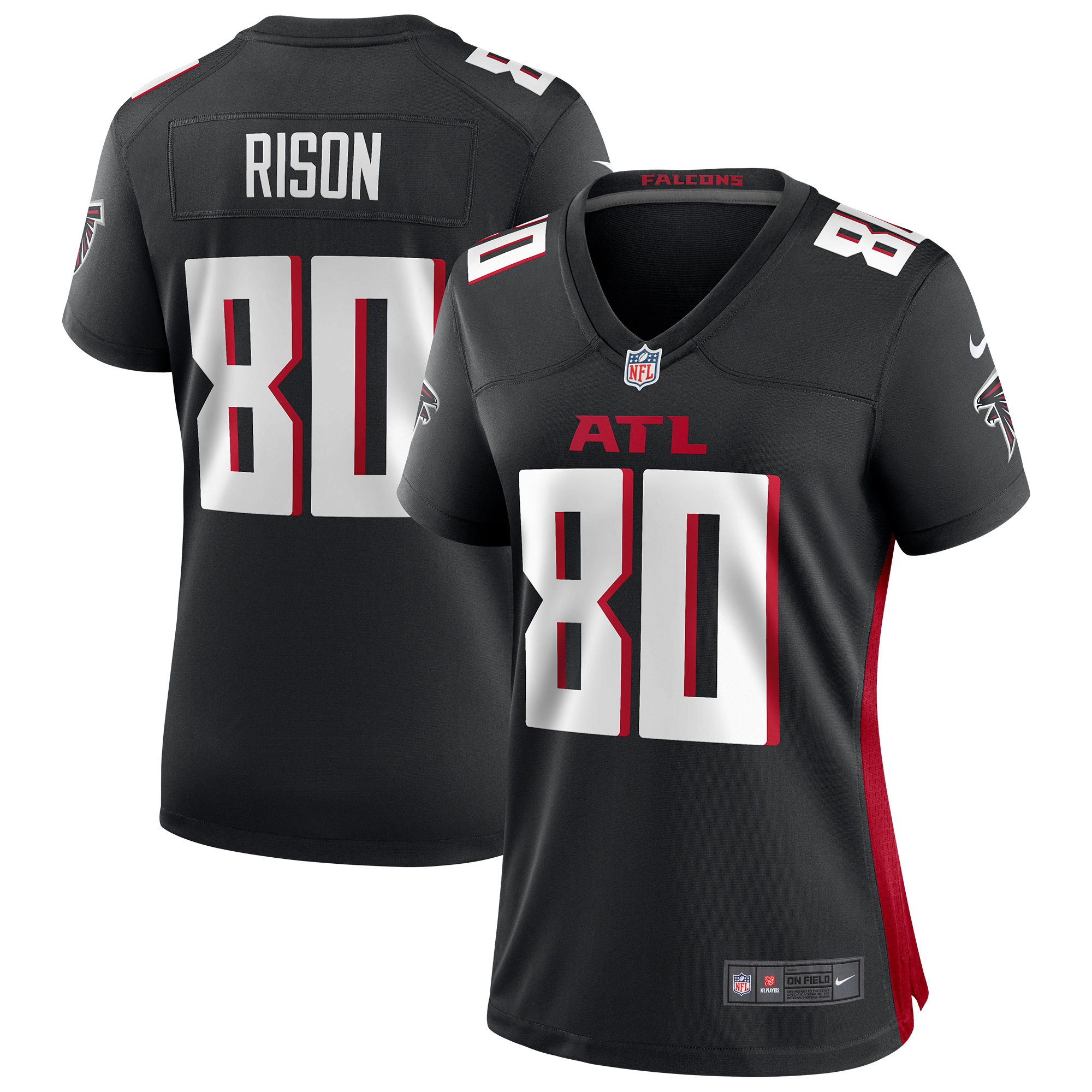 Women's Atlanta Falcons Andre Rison Black Game Retired Player Jersey JS6964 Saliibo