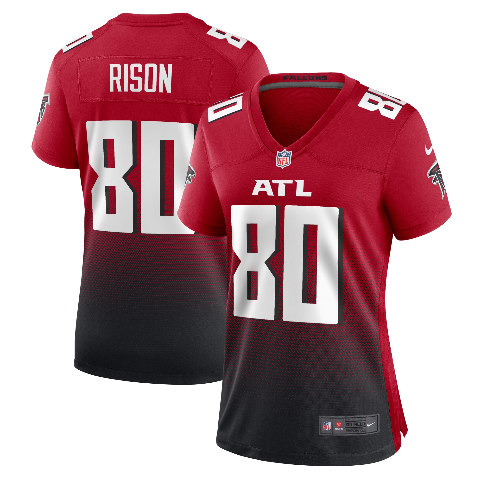 Women's Atlanta Falcons Andre Rison Red Retired Player Jersey JS5496 Saliibo