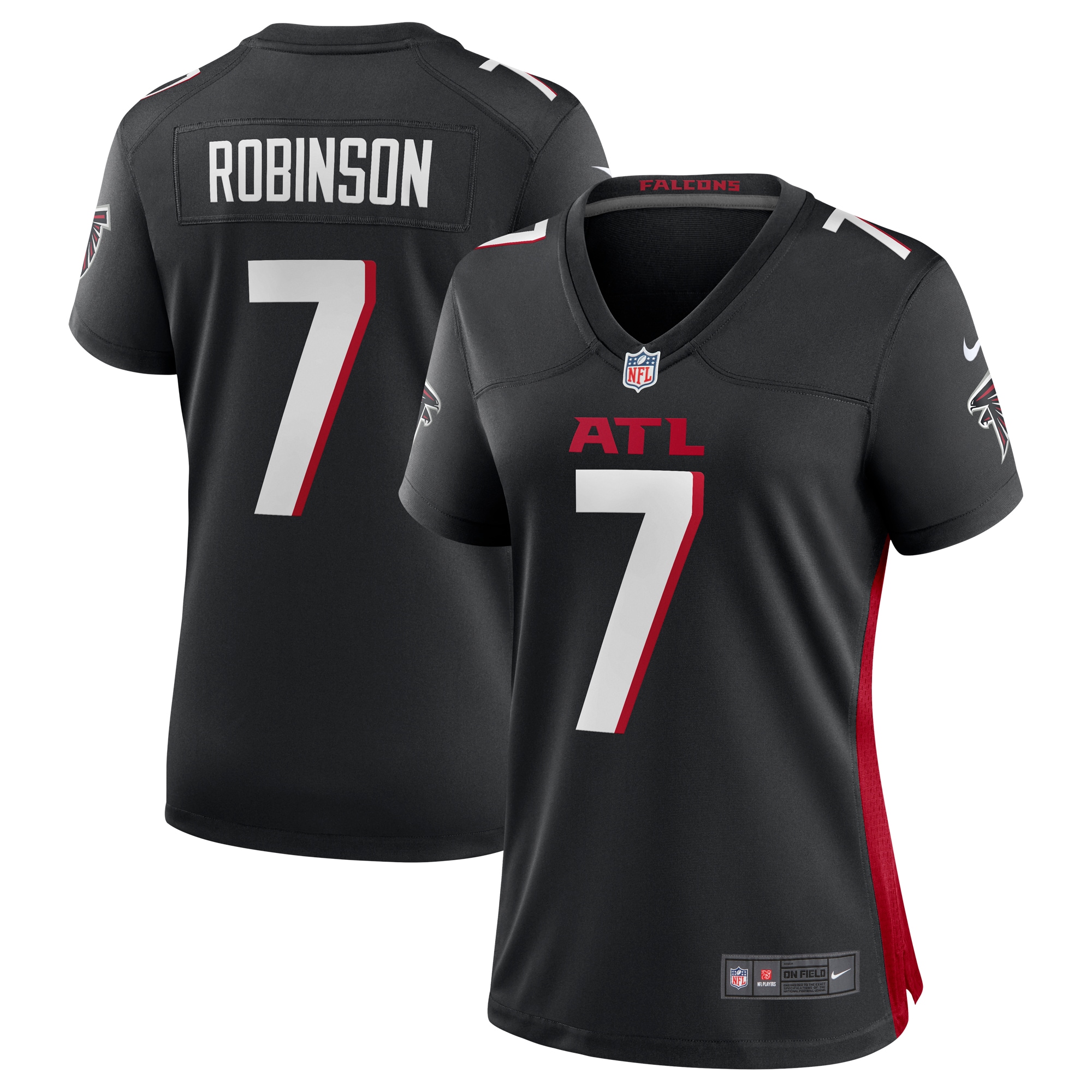Women's Atlanta Falcons Bijan Robinson Black Player Jersey JS2355 Saliibo