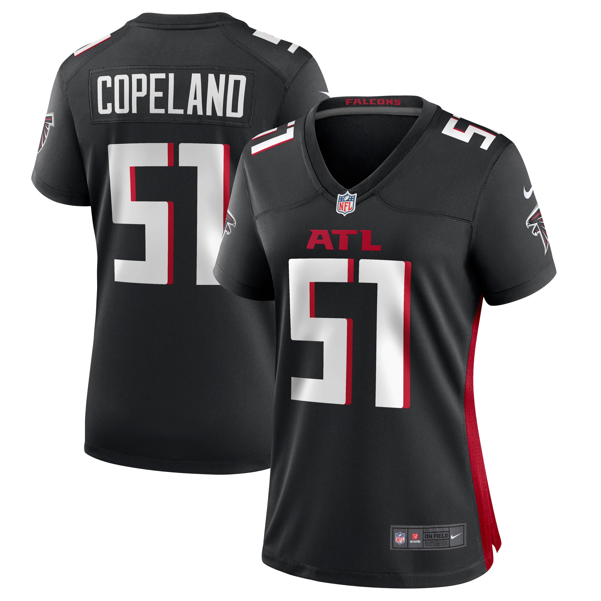 Women's Atlanta Falcons Brandon Copeland Black Game Player Jersey JS3023 Saliibo