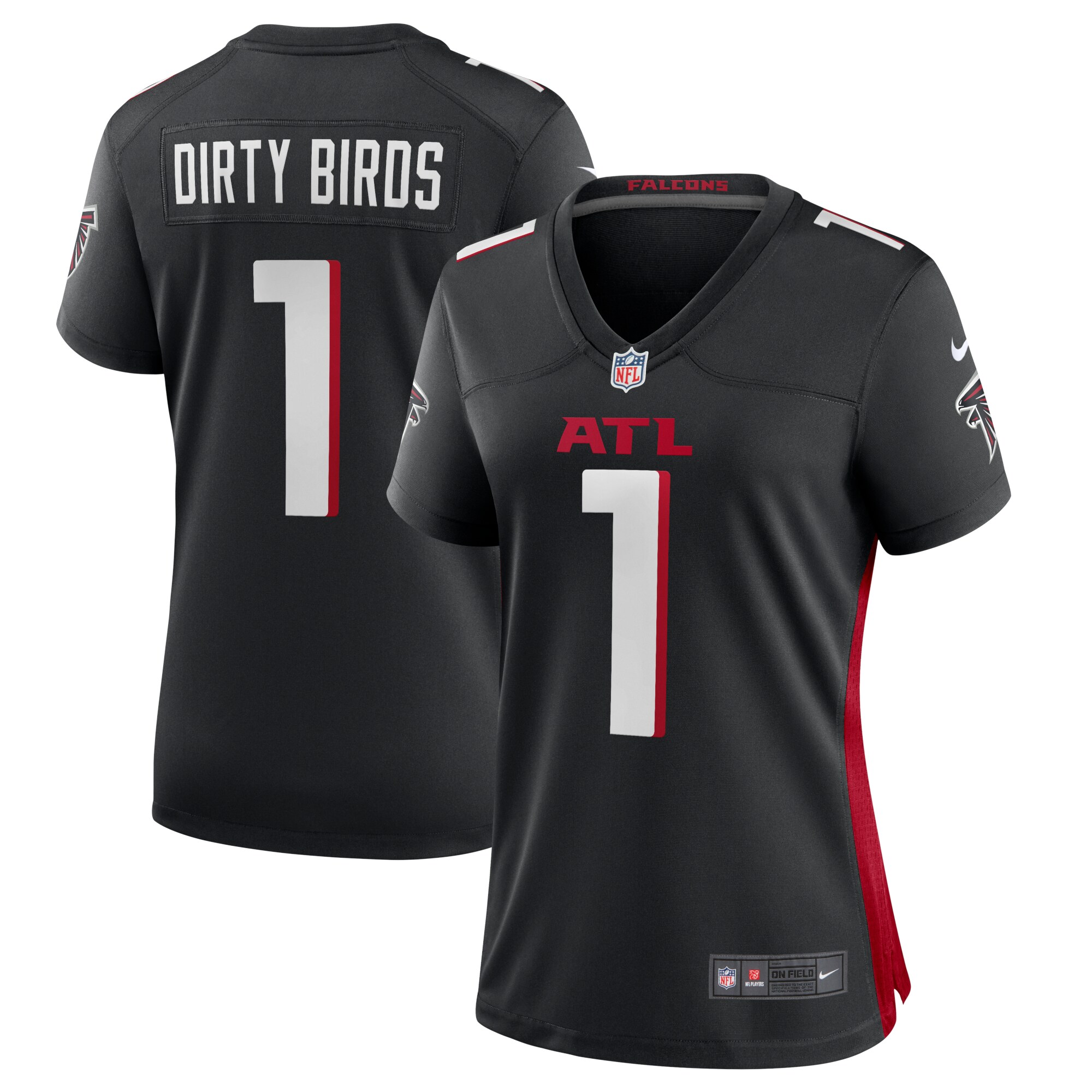 Women's Atlanta Falcons Dirty Birds Black Game Jersey JS6885 Saliibo