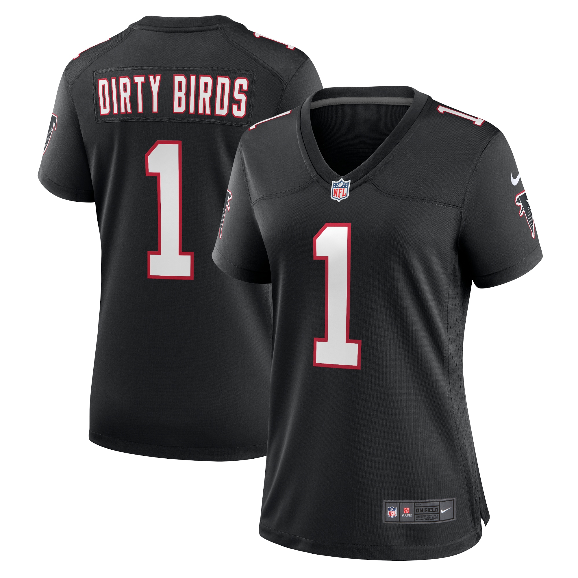 Women's Atlanta Falcons Dirty Birds Black Throwback Game Jersey JS2690 Saliibo