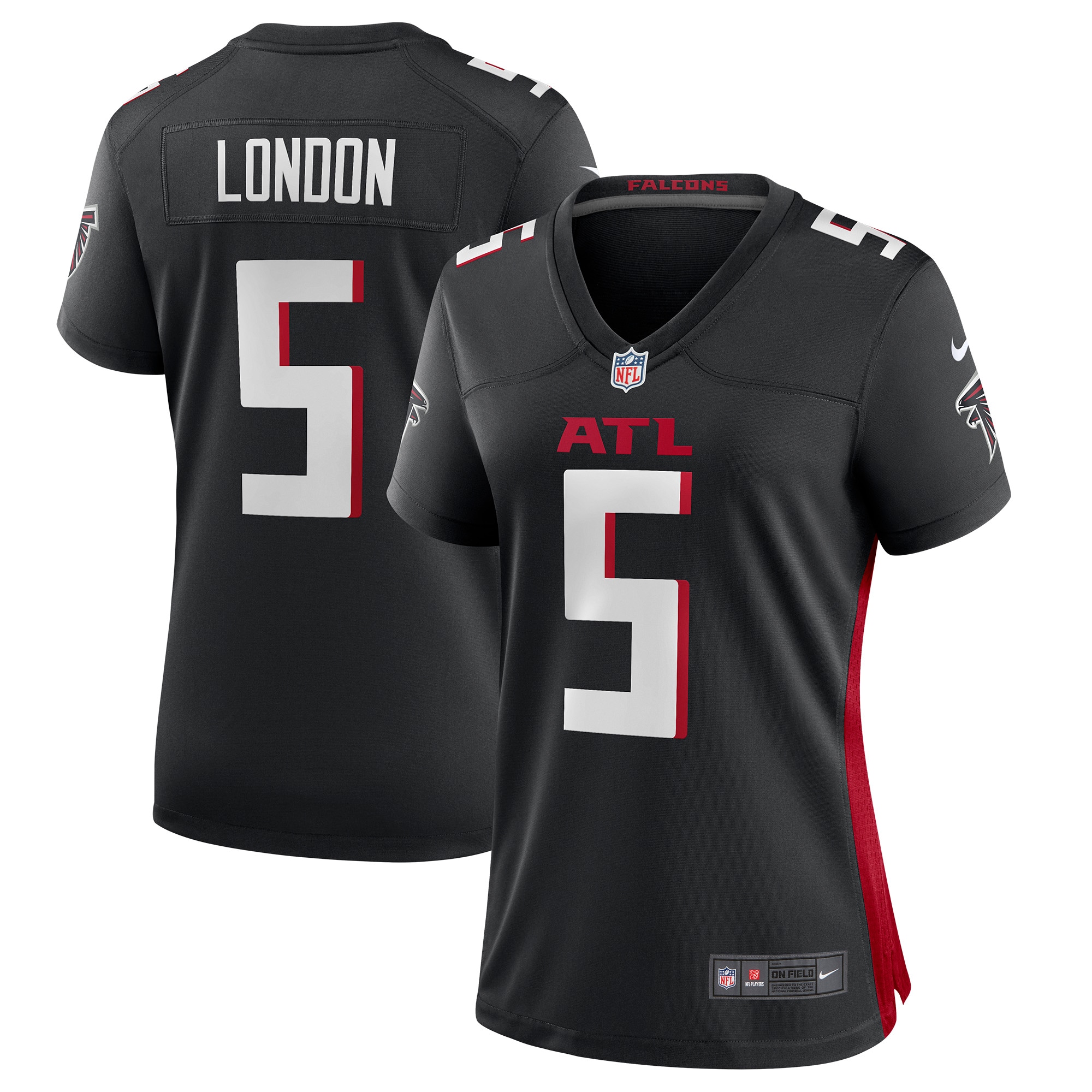 Women's Atlanta Falcons Drake London Black Player Game Jersey JS6891 Saliibo