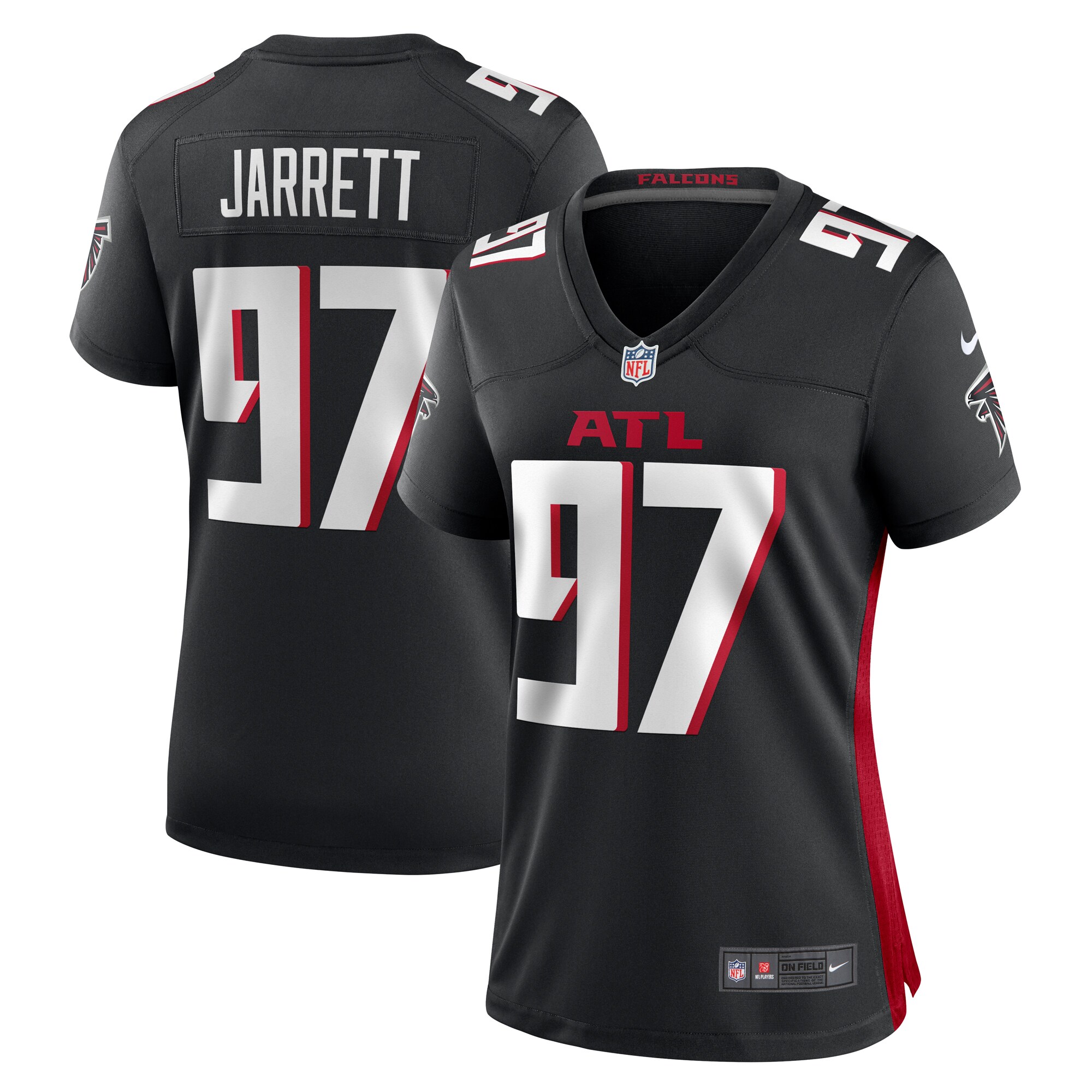 Women's Atlanta Falcons Grady Jarrett Black Game Jersey JS8233 Saliibo